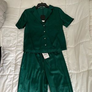 Zara satin pajama set lingerie line NWT